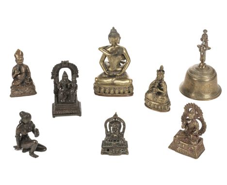* Buddha's. A collection of India buddha's, including a karma sutra example of Buddha embracing a young female on a lotus bas