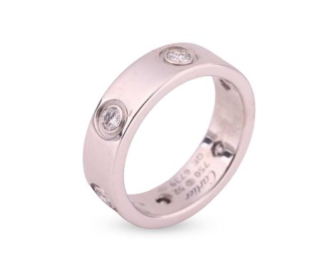 Cartier – a ‘Love’ ring in 18ct white gold, set with six brilliant-cut diamonds, estimated total carat weight 0.53ct, the dia