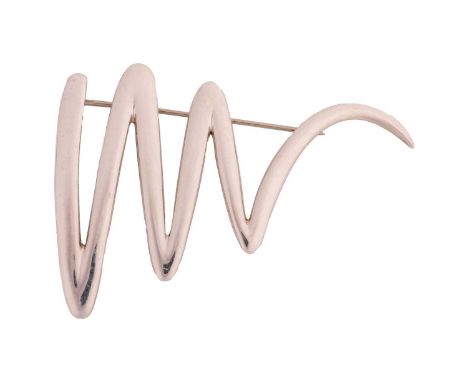 Tiffany &amp; Co. - a 'Scribble' brooch by Paloma Picasso, signed and stamped '925' to the reverse, length 68mm, width at the