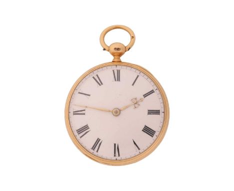 An 18ct gold open-face pocket watch, featuring a key-wound movement signed ‘Ulrich’ and marked ‘No. 101’, the 54mm case enclo