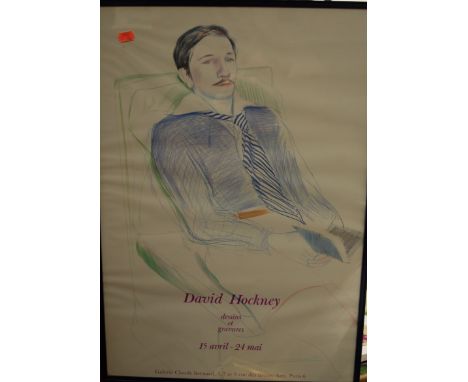 David Hockney - gallery exhibition poster print, 63 x 44cm; and others for Picasso and Matisse exhibitions (4)