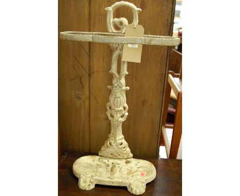 A Victorian style painted cast metal stick stand, height 62.5cm