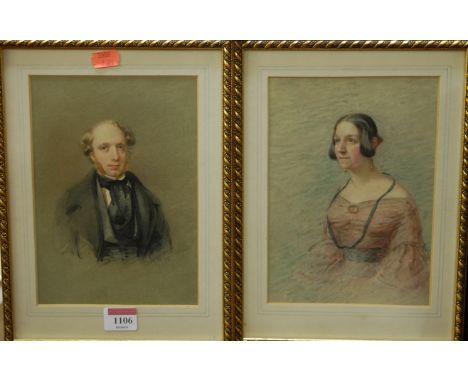 M.A. Wageman - Pair; Bust portrait studies, watercolours, each signed and titled 1840, 21.5 x 15cm