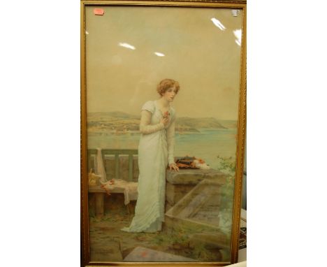 Marcus Stone - A gilt framed print; together with two unframed bevelled wall mirrors (3)