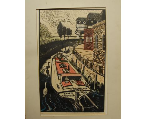 Penny Patterson - Marriages Raven, artists proof lithograph, 48 x 30.5cm; D.C. Hackman - A corner of Richmond Bridge, origina