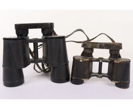 2x Pairs of German Dienstglas, including a fine example of 10x50 binoculars with the base plate stamped ‘Dienstglas 10x50 883