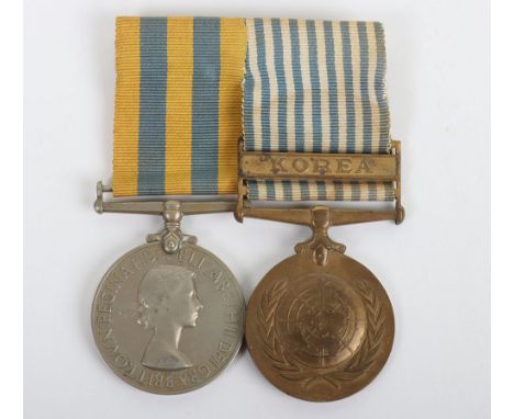 A Korean War Pair of Medals to a Royal Navy Officer who was Present on the Destroyer HMS Comus when she was Attacked and Dama