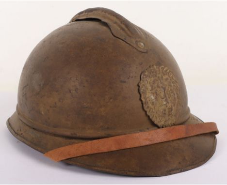 WW1 Belgium Adrian Pattern Steel Helmet, good example of a M-1915 Adrian steel helmet which retains much of its original ligh