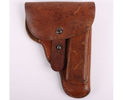 WW2 German 1942 CZ27 Pistol Holster, fine example of a 1942 dated brown leather pistol holster for the CZ27 pistol. Single th