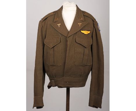 WW2 American USAAF Flight Surgeons British Made Uniform Group, fine example of a USAAF short jacket which was tailored by Bri