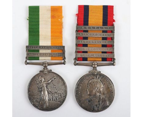 Pair of Medals to the Royal Field Artillery for the 2nd Boer War, Queens South Africa Medal with clasps Cape Colony, Driefont