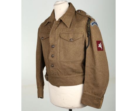 British 14th Parachute Battalion (TA) Officers Battle Dress Uniform, good example of a wartime, 1943 dated, battle dress blou