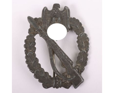 WW2 German Army / Waffen-SS Infantry Assault Badge in Silver by ShuCo41, Zinc construction with soldered on hardware. Maker m