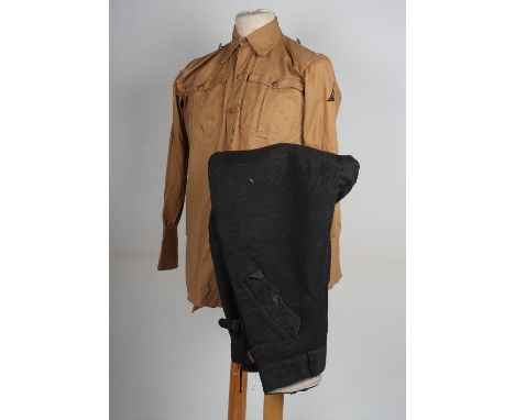 Third Reich Hitler Youth Brownshirt District Süd Schwaben with Trousers, very good looking set of the brown shirt and RZM lab
