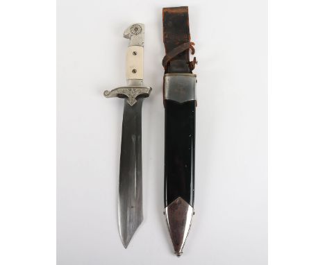 Third Reich TENO (Technische Nothilfe) Enlisted Mans Dress Dagger with Leather Hanger by Carl Eickhorn, Solingen, good exampl