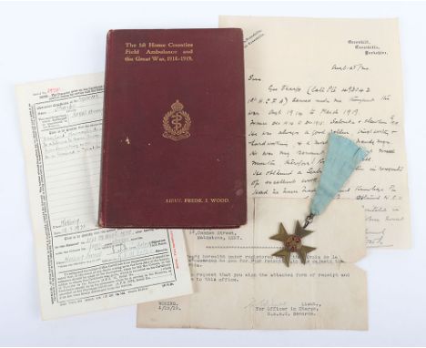 The Unusual Great War Serbian Samaritan Cross Attributed to Private George Sharpe who served in the 1st Home Counties Field A
