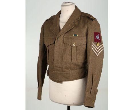 British Parachute Regiment Jump Instructors Battle Dress Blouse, fine example of a 1949 pattern battle dress blouse which has