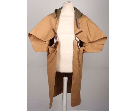 Scarce WW2 British Timber Corps / Women’s Land Army Axeman Cape, fine example of the tan canvas cape with khaki cloth covered