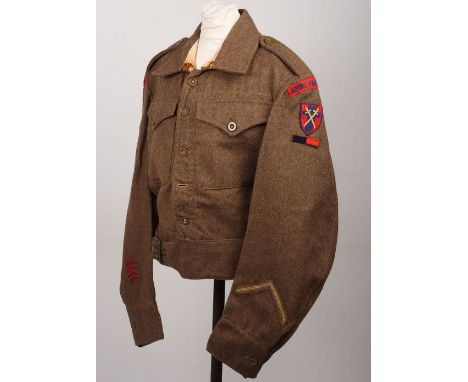 1945 Belgium Made British Royal Engineers 21st Army Group Battle Dress Blouse, fine example of a 1945 dated battle dress manu