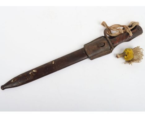 Imperial German Mauser 98/05 ‘Butcher’ Bayonet, with two piece wooden grips, steel pommel with acceptance stamps and long ste