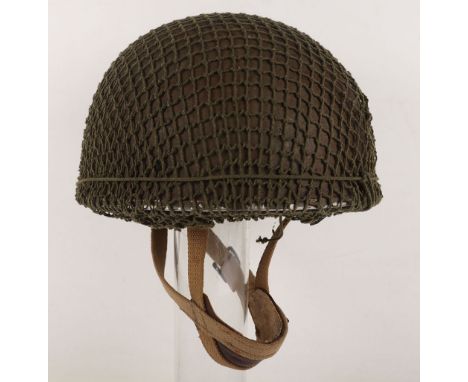WW2 British Airborne Troops Mk.II Helmet, A good clean example of a British Mk.II airborne troops helmet. Dated 1944 to the l