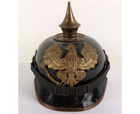 WW1 German Prussian Ersatz Tin Pickelhaube, fine example of an original ersatz all tin other ranks pickelhaube with its origi