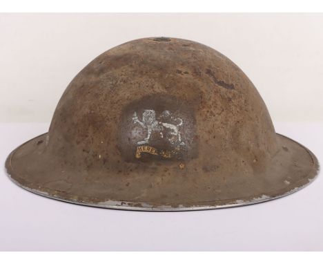 WW2 British MK.II Helmet with Herefordshire Regiment Decal, British Mk.II helmet with water slide decal of the Herefordshire 