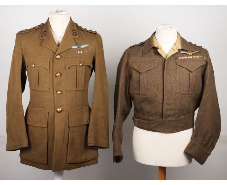 WW2 British Service Dress & Battle Dress Uniform Pair of Captain C F H Shepherd Royal Artillery / Glider Pilot, the service d