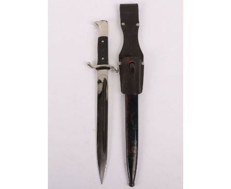 Third Reich Fire Brigade Parade Bayonet by E Pack & Sohne, with two piece chequered grips, plated pommel and ‘S’ type guard. 