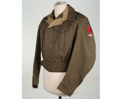 WW2 REME South East Asia Command 15th Indian Corps Battle Dress Blouse, fine example of an Indian made battle dress blouse wi