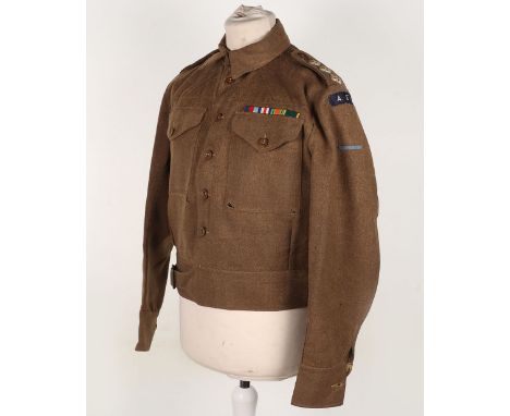 WW2 British Army Education Corps Officer Battle Dress Blouse, interesting 1940 pattern battle dress blouse with scarce printe