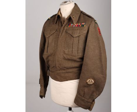 County of London Yeomanry 56th (London) Armoured Division Battle Dress Blouse, being a 1945 dated Canadian made battle dress 