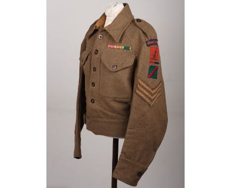 British 570th Light Anti-Aircraft Regiment Royal Artillery Battle Dress Blouse, fine example of a 1940 pattern battle dress b