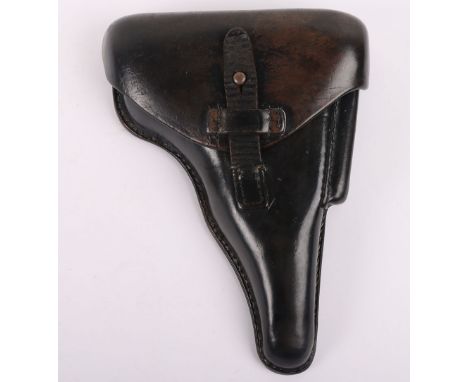 Rare WW2 German Kriegsmarine Issue P-38 Pistol Holster, fine example of a black leather hard shell pistol holster for the P-3