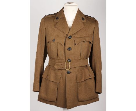 WW2 British Officers Service Dress of Reverend Maurice James Roche Royal Army Chaplains Department, fine khaki four pocket of