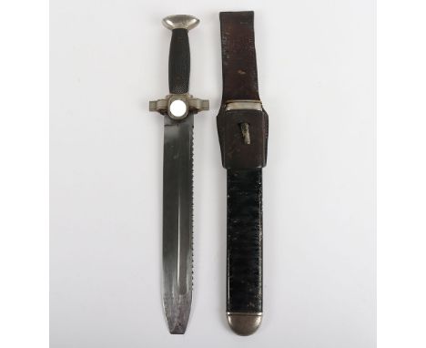 Third Reich Red Cross (D.R.K) Enlisted Mans Dagger, having two piece grips, cross guard with German Red Cross emblem to the c