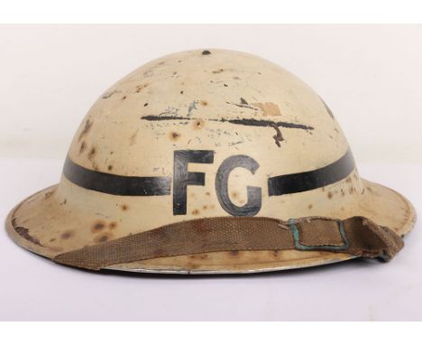 WW2 British Home Front Senior Fire Guard Mk.II Helmet, fine example of a Senior Fire Guards Mk.II helmet, with original white