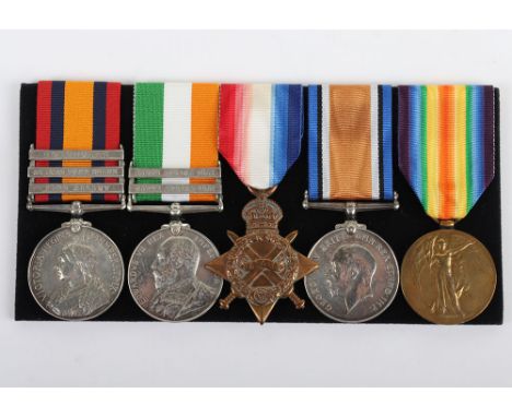Campaign Medal Group of Five Covering Service in the 2nd Boer War and the Great War with the Northumberland Fusiliers and Roy