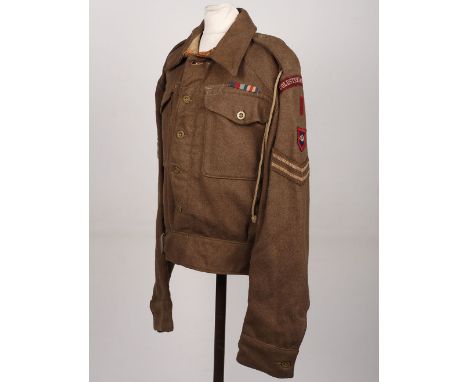 WW2 British 1st Battalion Coldstream Guards Battle Dress Blouse, A beautiful example of a Guards Armoured Division battle dre