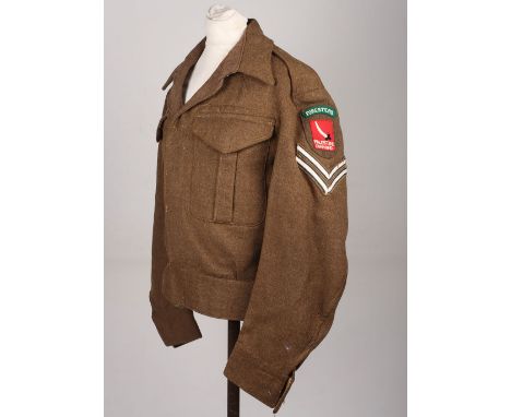 British Palestine Command Battle Dress Blouse, fine example of a 1941 dated battle dress blouse which has been tailored with 