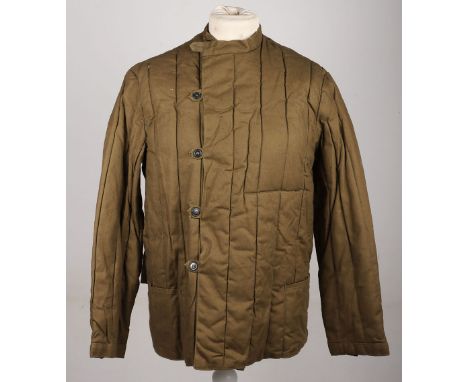 Soviet Russian Winter Pattern Combat Jacket, the khaki cloth padded winter jacket with button front and two lower pockets. In