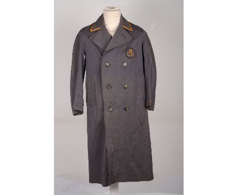 Scarce WW2 British Female ARP / Civil Defence Coat, being a lightweight gaberdine cloth with plain double row of buttons to t