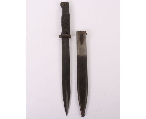 WW2 German K98 Combat Bayonet by Ernst Pack & Sohne, well worn example of a matching numbers K98 combat bayonet with two piec