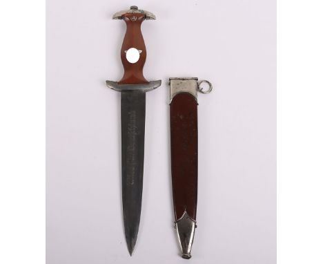 Third Reich SA (Sturmabteilung) Dress Dagger by Hartkopf & Co, Solingen, RZM period SA dagger with wooden grip having alumini