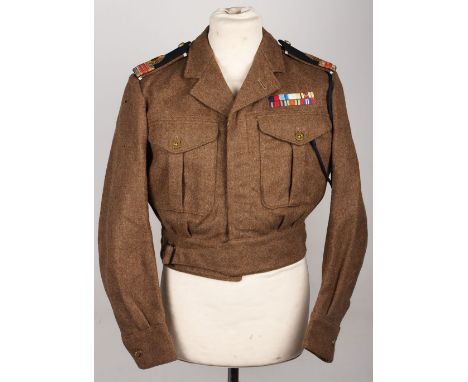 British Royal Naval Reserve Lieutenant Commanders Battle Dress Blouse of a Veteran of North Atlantic, Africa & Burma Campaign