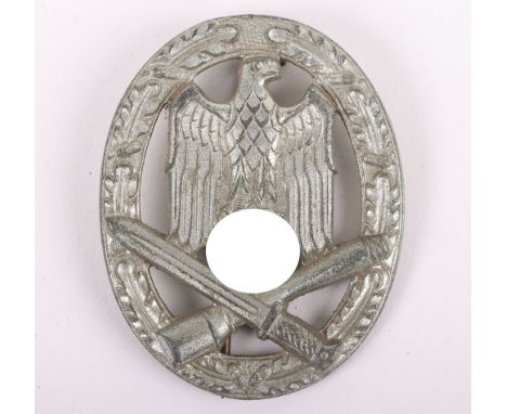 WW2 German Army / Waffen-SS General Assault Badge, zinc construction with soldered on set up. Unmarked example, presumably ma