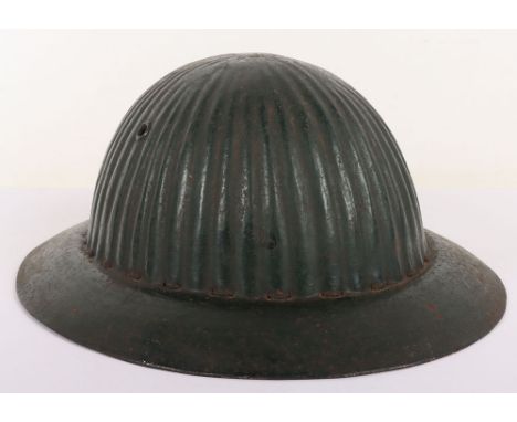 WW1 Portuguese Steel Combat Helmet, interesting mild steel ribbed brodie style helmet which was produced during the first wor