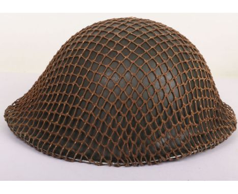 WW2 MK.III British ‘Turtle’ Combat Helmet, Mk.III British Combat helmet. This example is in its original dark green finish wh