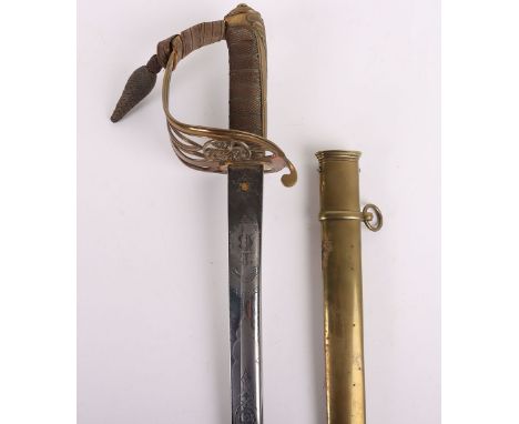 1845 Pattern Infantry Officers Sword by Henry Wilkinson No.24074 Made for Lt. Col. Bergmann 6.12.1881, regulation blade 86.5c