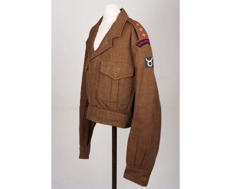 Royal Artillery 2nd AGRA Officers Battle Dress Blouse, fine example of a 1949 pattern battle dress blouse with embroidered Ro
